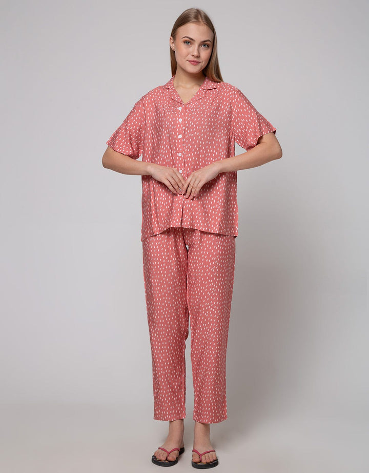 Nevada Short Sleeve Pyjama Pants Rainy Dots