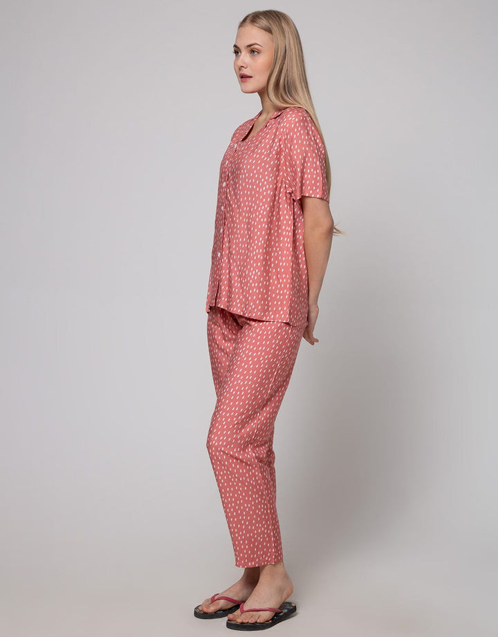 Nevada Short Sleeve Pyjama Pants Rainy Dots