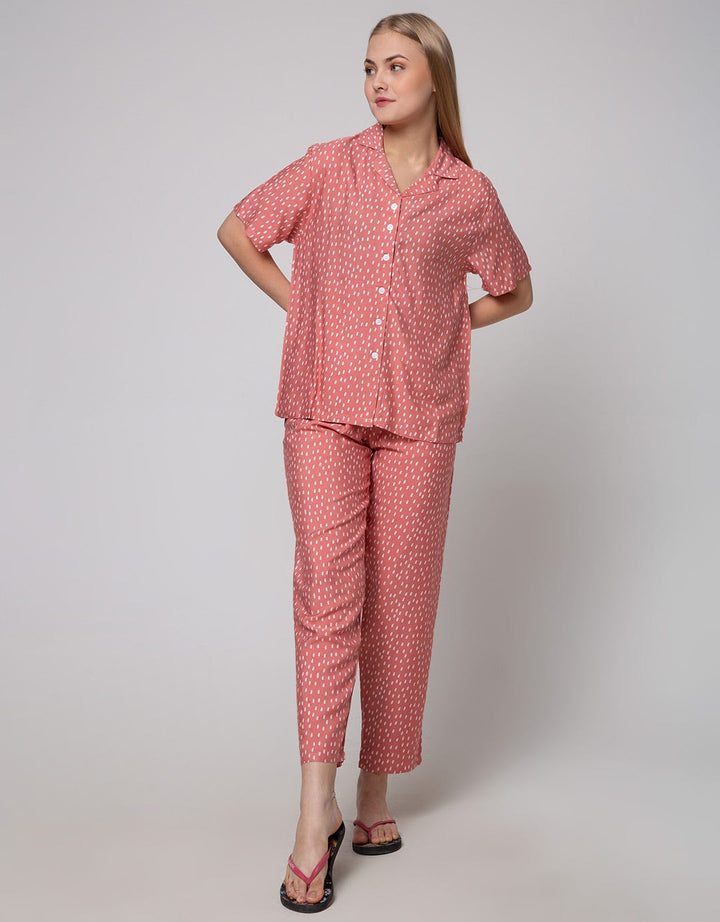 Nevada Short Sleeve Pyjama Pants Rainy Dots