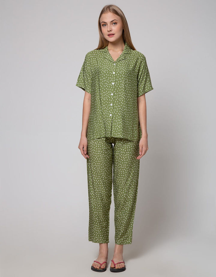 Nevada Short Sleeve Pyjama Pants Rainy Dots