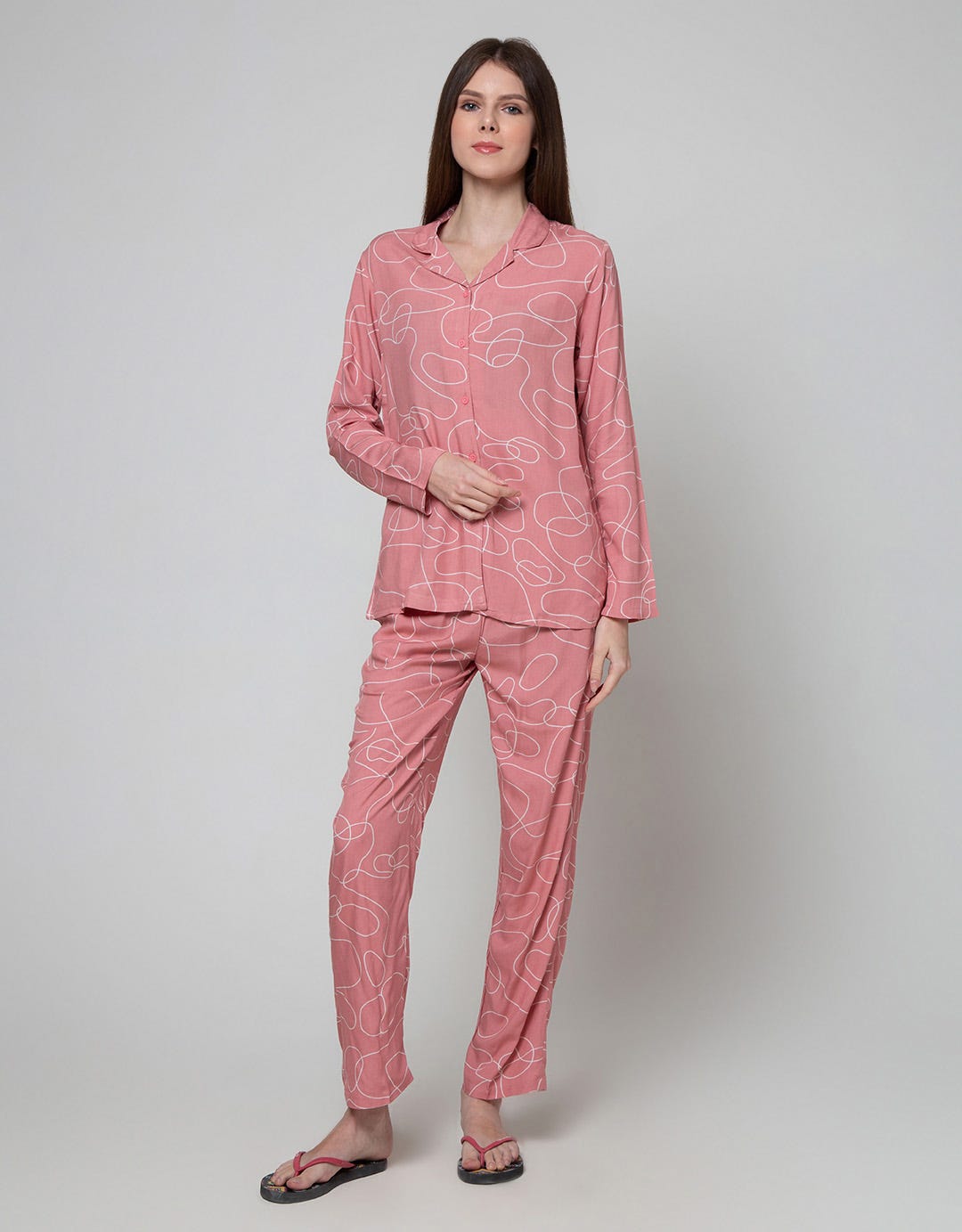 Nevada Long Sleeve Pajama Pants Spiral Outline