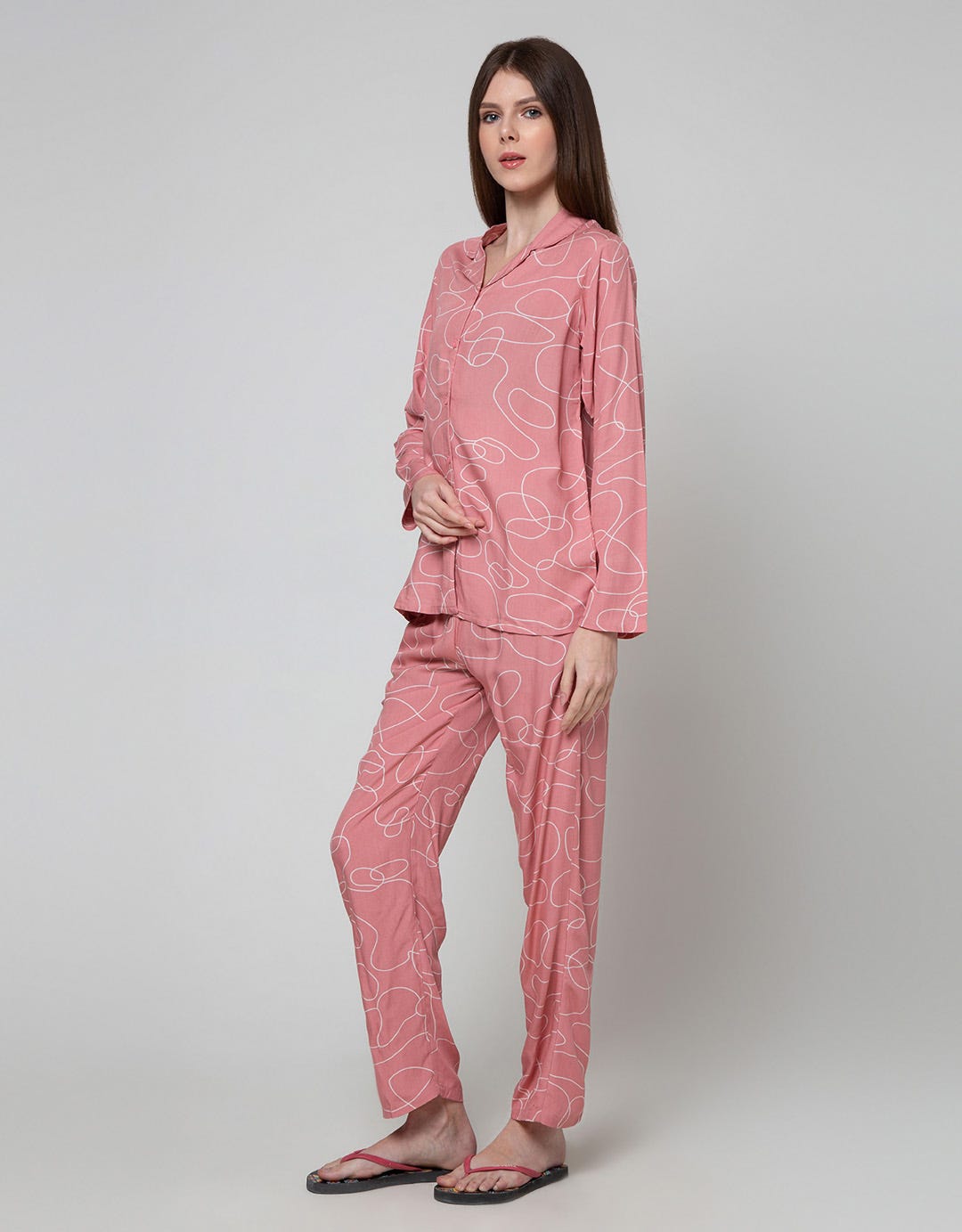 Nevada Long Sleeve Pajama Pants Spiral Outline