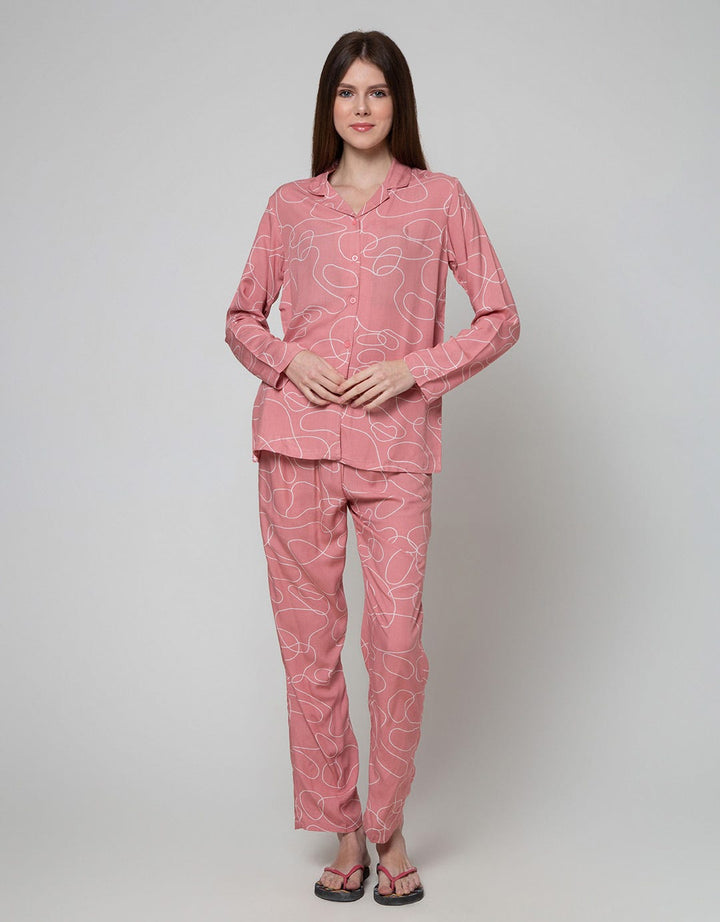 Nevada Long Sleeve Pajama Pants Spiral Outline