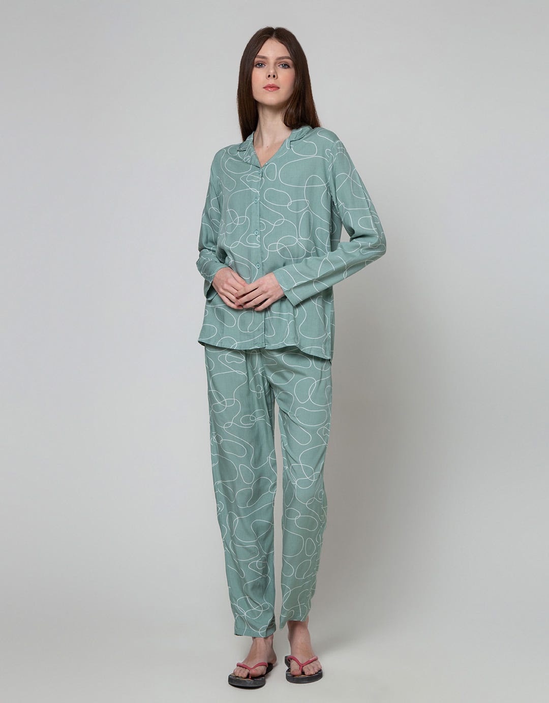 Nevada Long Sleeve Pajama Pants Spiral Outline