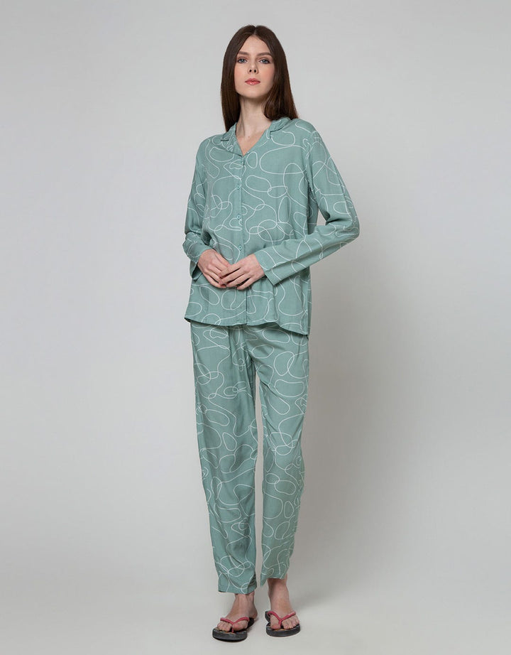 Nevada Long Sleeve Pajama Pants Spiral Outline