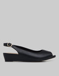 Connexion Open Toe Slingback Wedges Wanita