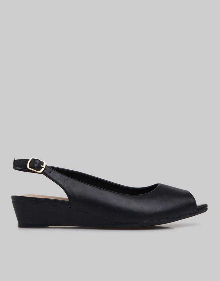 Connexion Open Toe Slingback Wedges Wanita