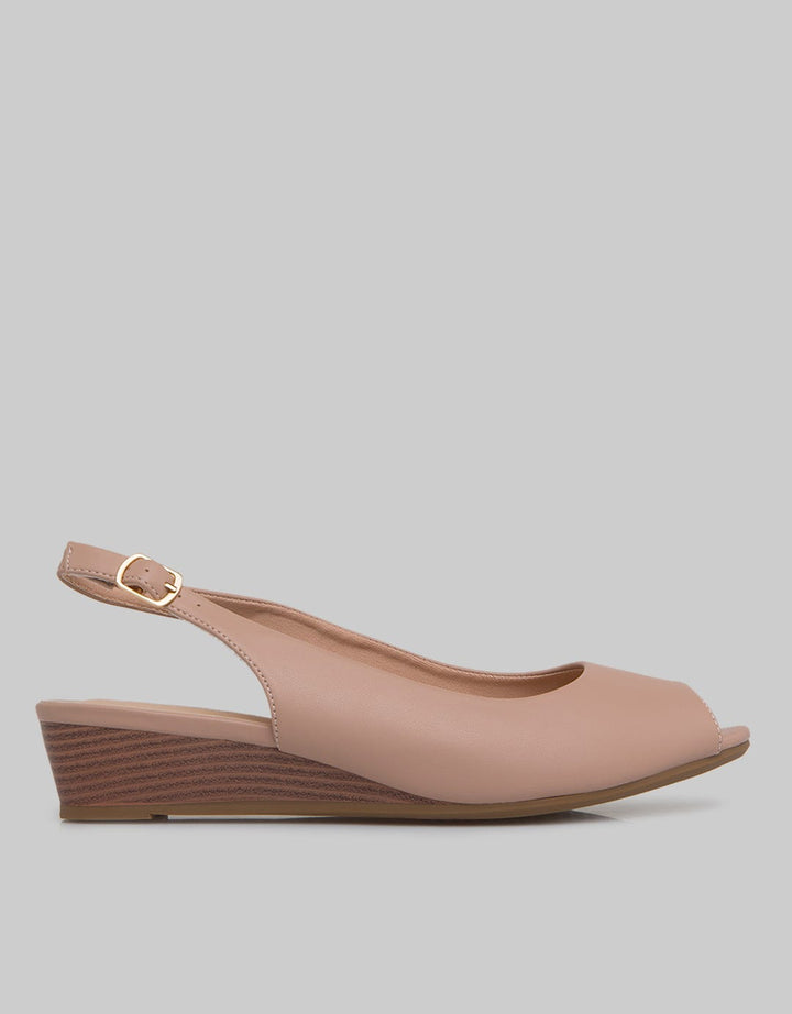 Connexion Open Toe Slingback Wedges Wanita