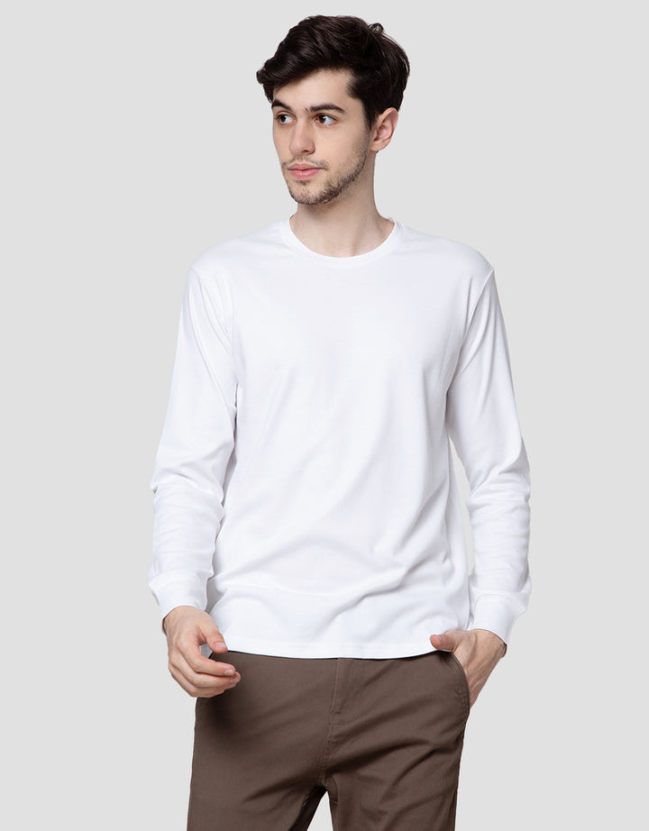 Suko Round Neck Soft Touch Kerah Bulat Lengan Panjang Kaos Pria