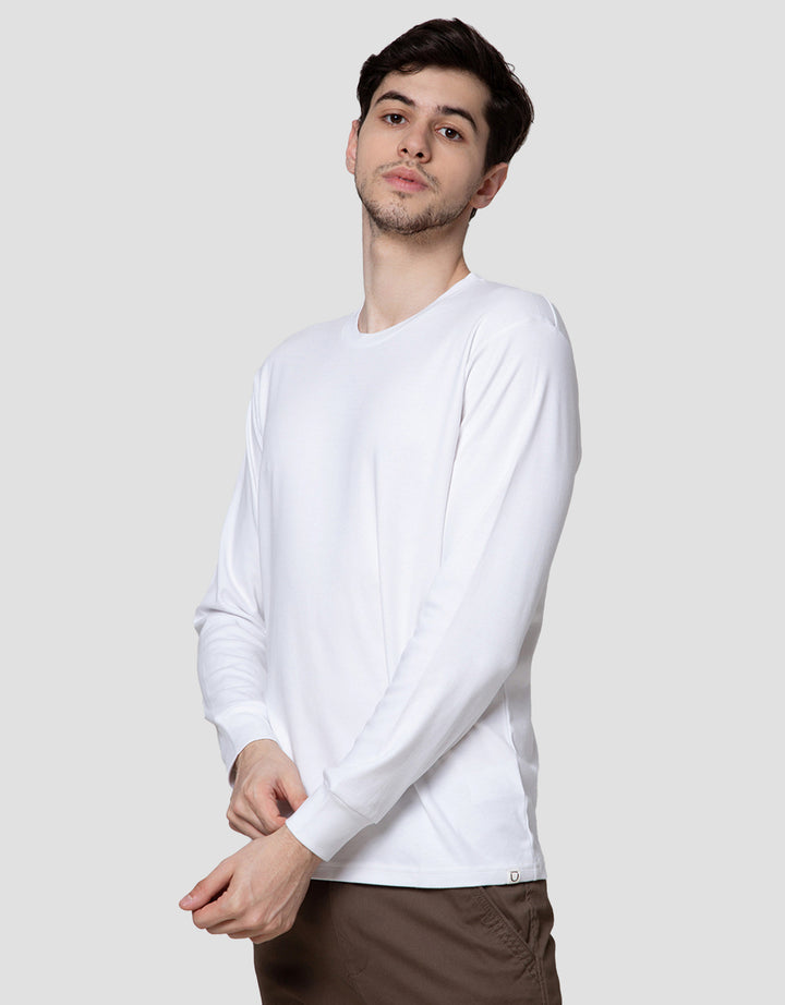 Suko Round Neck Soft Touch Kerah Bulat Lengan Panjang Kaos Pria