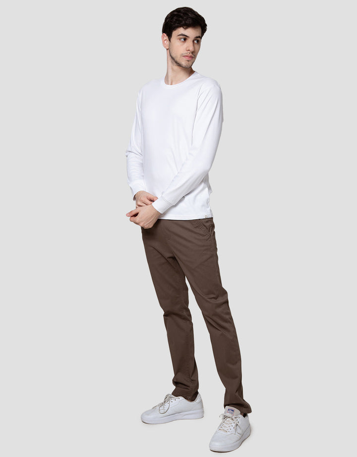 Suko Round Neck Soft Touch Kerah Bulat Lengan Panjang Kaos Pria