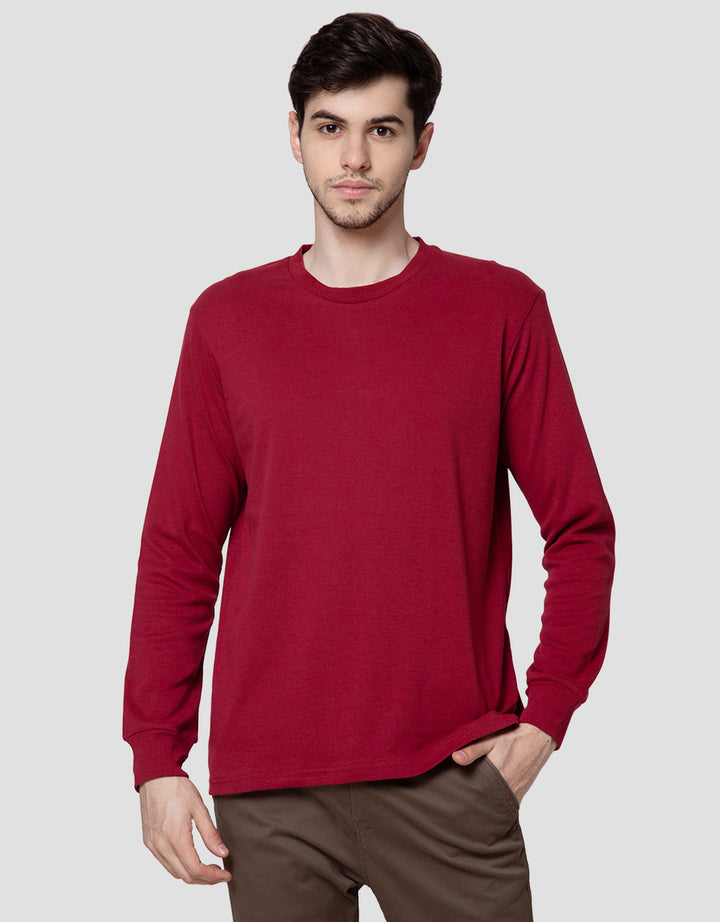 Suko Round Neck Soft Touch Round Collar Men's Long Sleeve T-Shirt