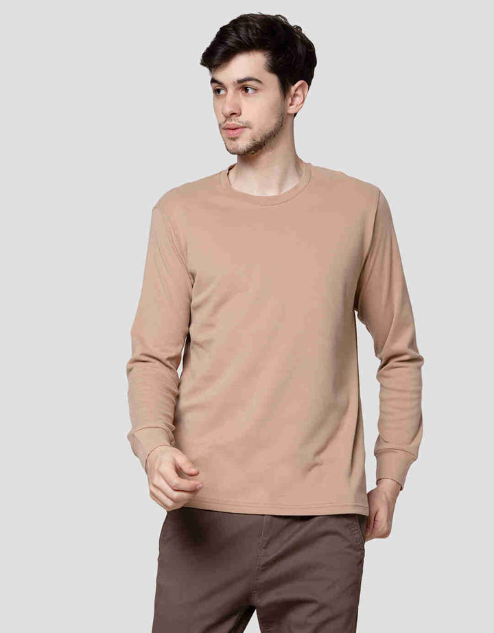 Suko Round Neck Soft Touch Round Collar Men's Long Sleeve T-Shirt