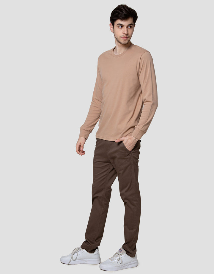 SUKO ROUND NECK SOFT TOUCH KERAH BULAT LENGAN PANJANG KAOS PRIA