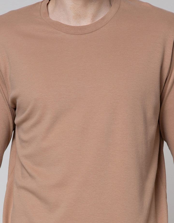 Suko Round Neck Soft Touch Kerah Bulat Lengan Panjang Kaos Pria