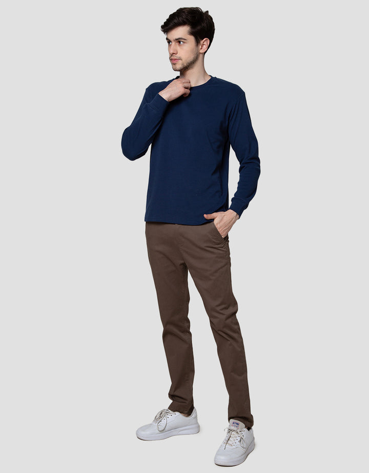 Suko Round Neck Soft Touch Round Collar Men's Long Sleeve T-Shirt