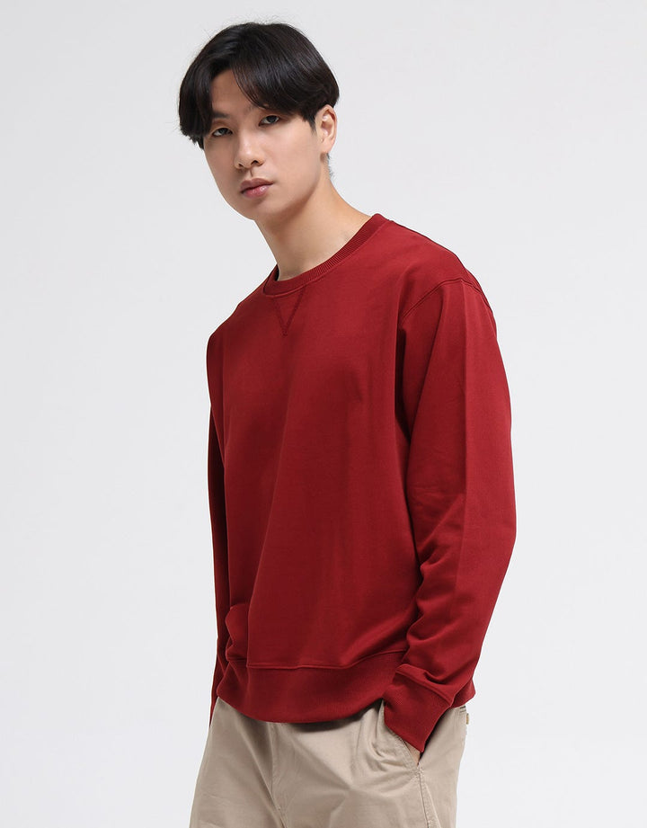 Suko Sweater Pullover Kerah Bulat Lengan Panjang