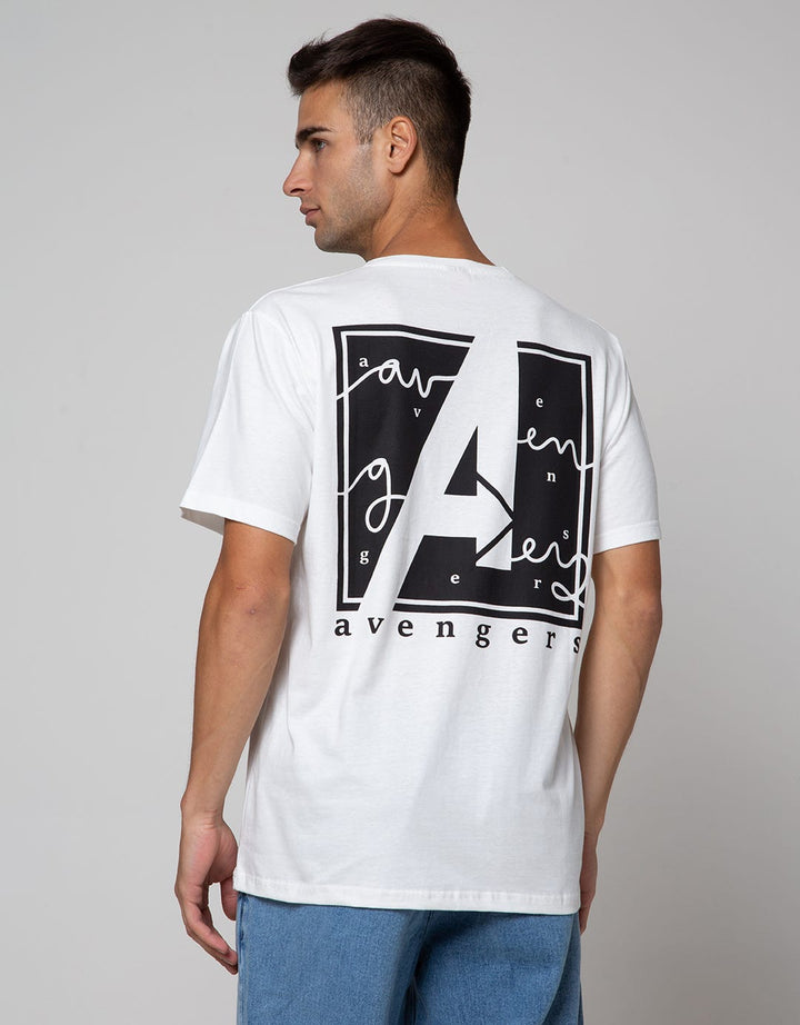 Marvel Avengers Logo Front And Back Print  Short Sleeve T-Shirt