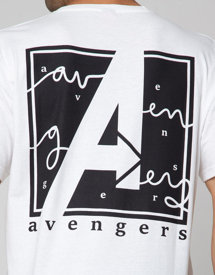 Marvel Avengers Logo Front And Back Print  Short Sleeve T-Shirt
