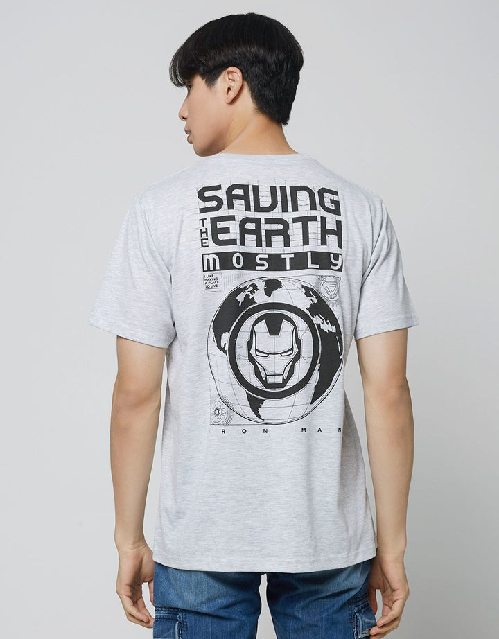 Marvel Iron Man Print Kaos Pria