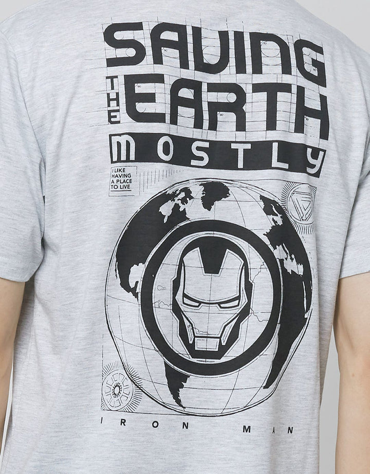 Marvel Iron Man Print Kaos Pria