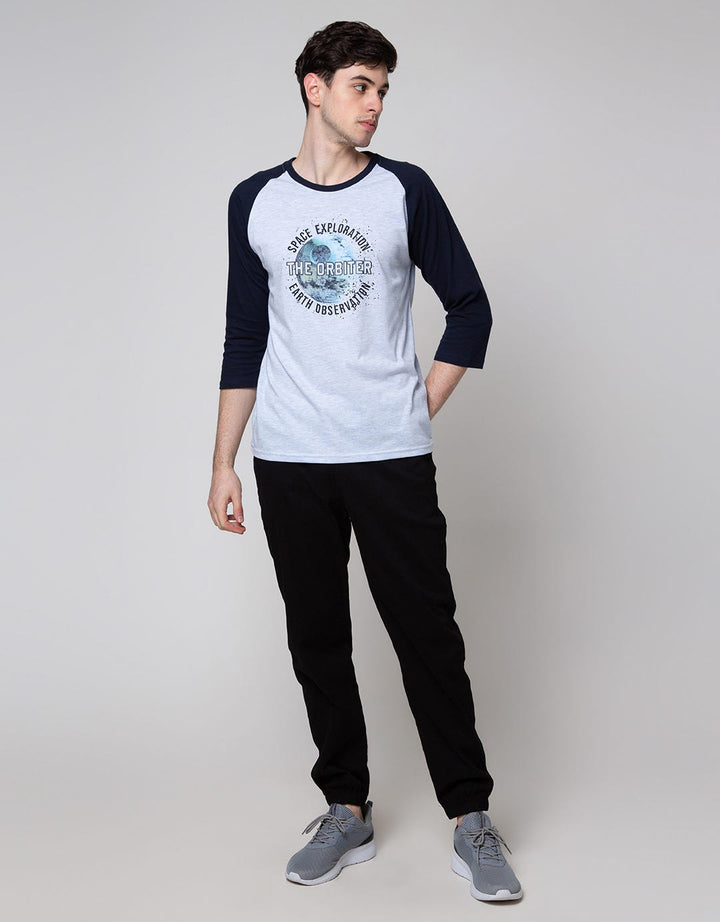 T Zone 3/4 Raglan T-Shirt Print Theme Space Techno - Absolute