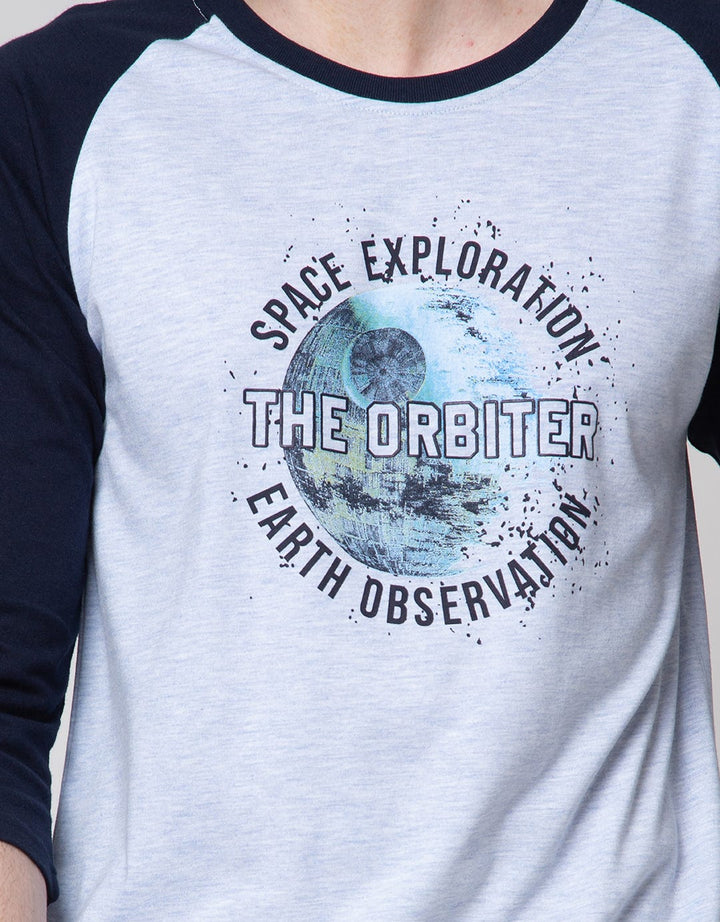 T Zone 3/4 Raglan T-Shirt Print Theme Space Techno - Absolute