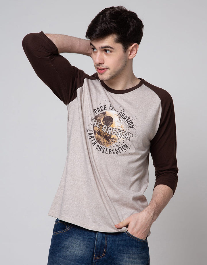 T Zone 3/4 Raglan T-Shirt Print Theme Space Techno - Absolute