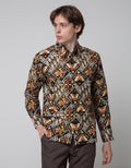 Arjuna Weda Men's Butterfly Banji Batik Shirt