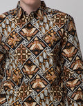 Arjuna Weda Men's Butterfly Banji Batik Shirt