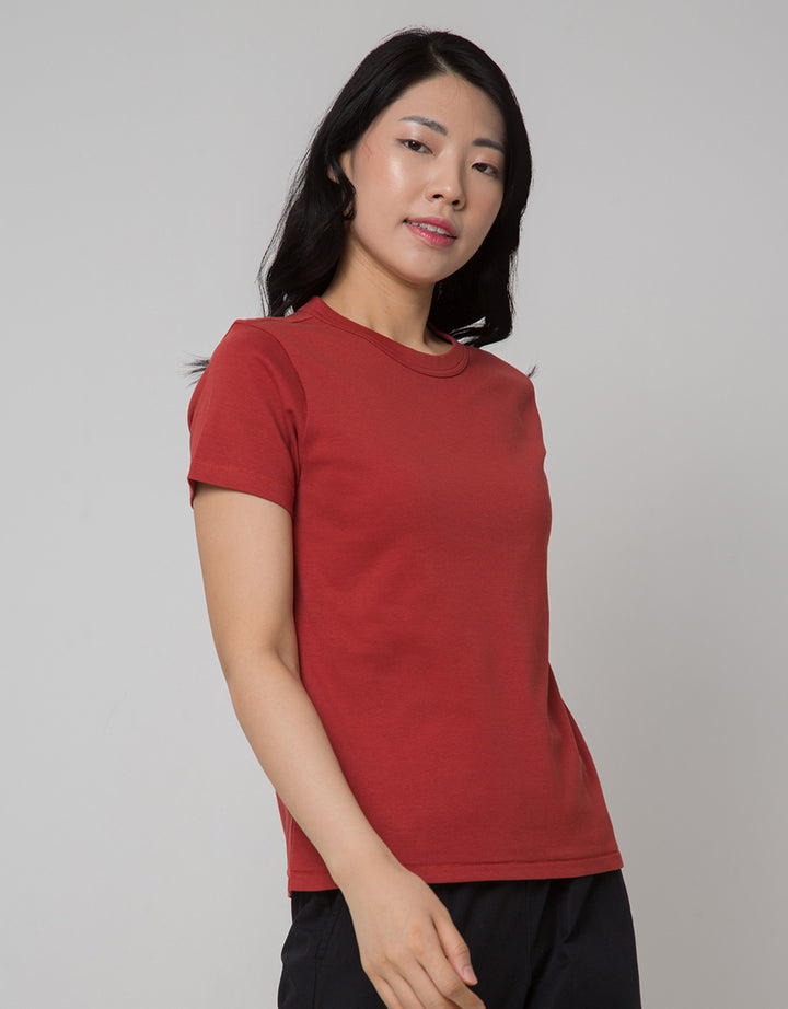 Suko Round Neck Kerah Bulat Lengan Pendek Kaos Wanita