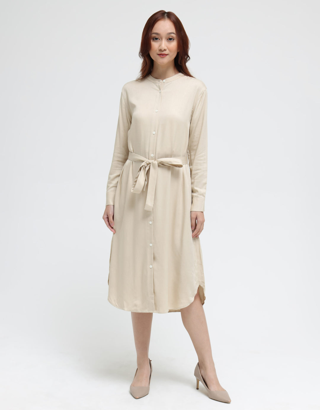 Suko Rayon Woven Dress Aurora Button Long Sleeve