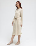 Suko Rayon Woven Dress Aurora Button Long Sleeve