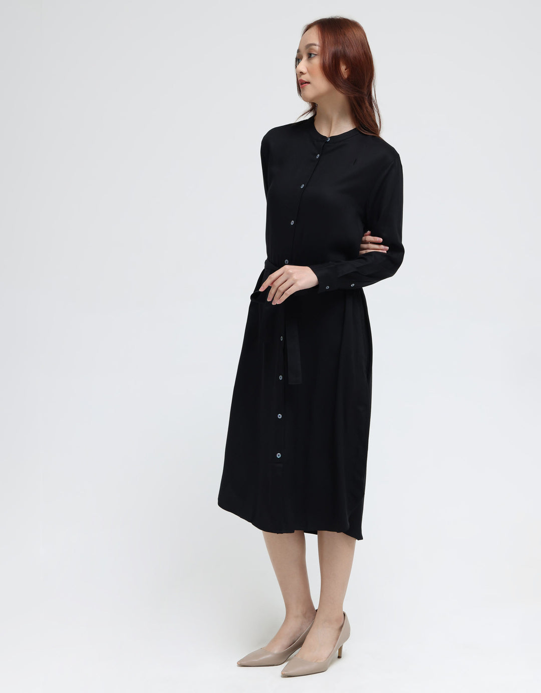 Suko Rayon Woven Dress Aurora Button Long Sleeve