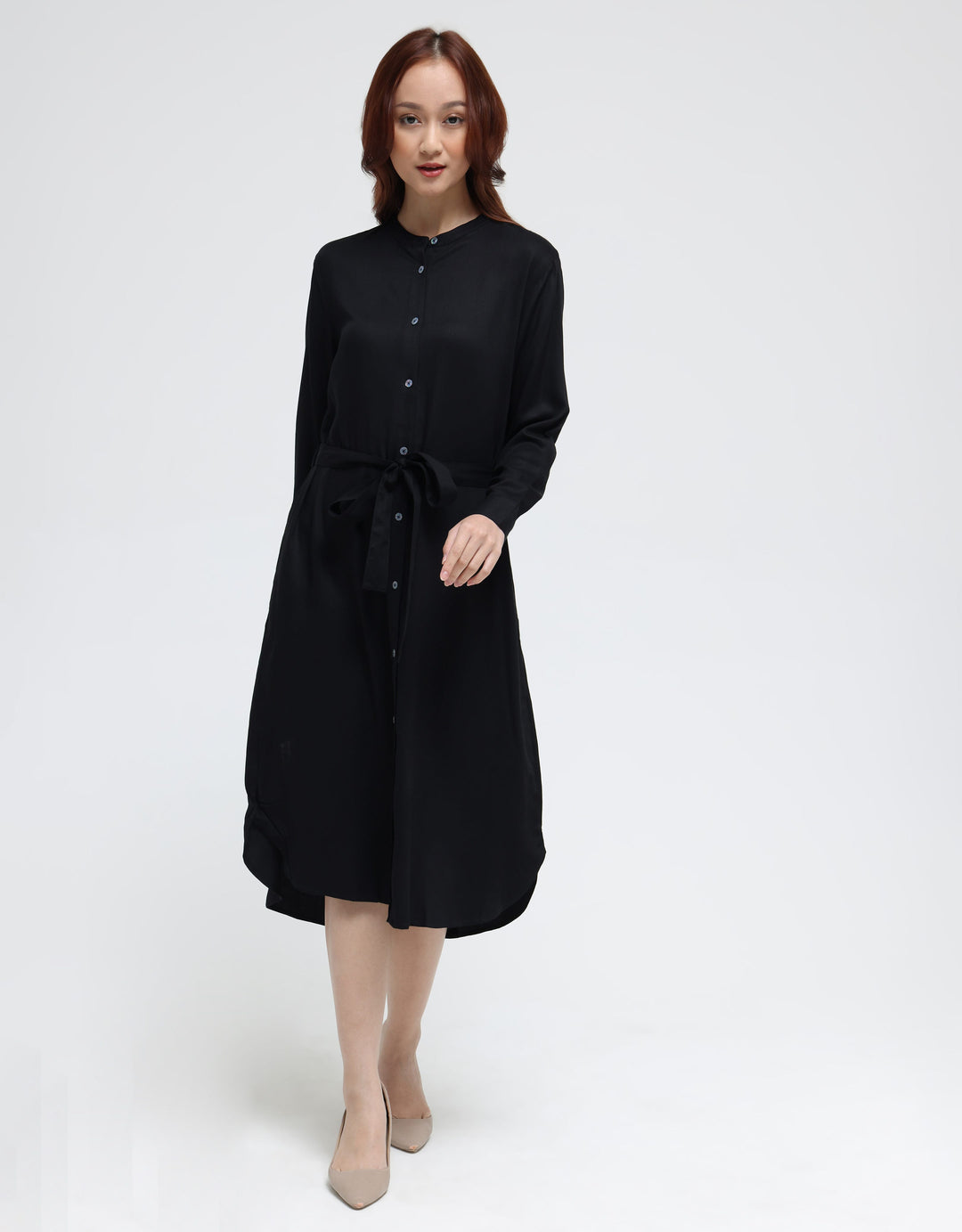 Suko Rayon Woven Dress Aurora Button Long Sleeve