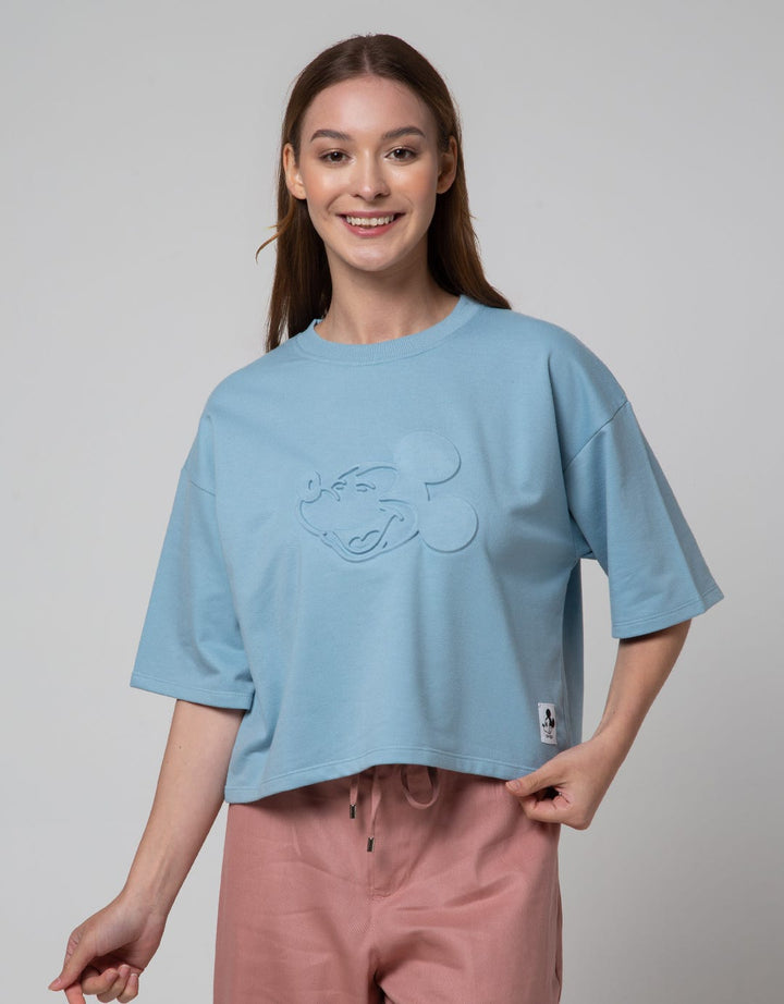 Disney Short Sleeve T-Shirt Tee Mickey Embossed