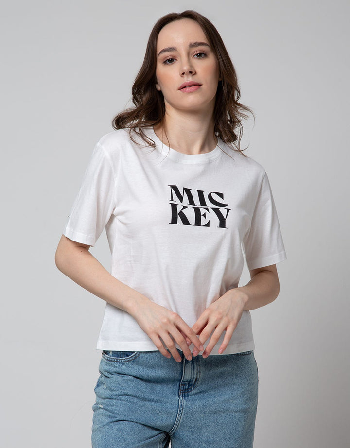 Disney Mickey Basic Print Rubber Oversized Short Sleeve T-Shirt
