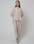 St. Yves Long Sleeve Blouse Puff Blouse With Mop Button