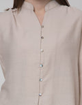 St. Yves Long Sleeve Blouse Puff Blouse With Mop Button