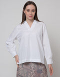 St. Yves Long Sleeve Blouse With Embroidery On Sleeves