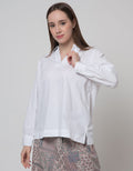 St. Yves Long Sleeve Blouse With Embroidery On Sleeves