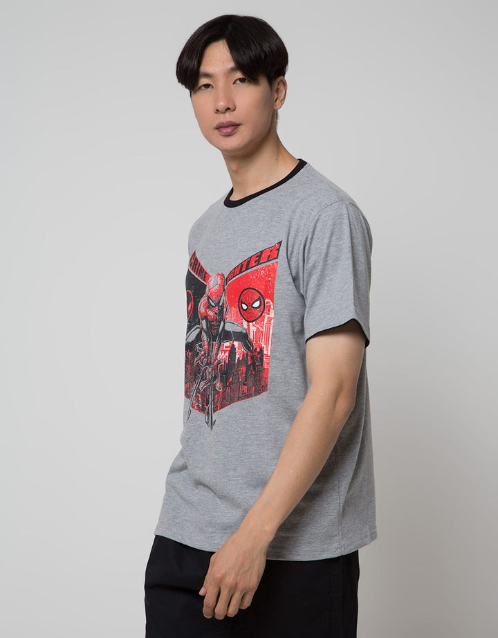 Marvel Spiderman Print Kaos Pria