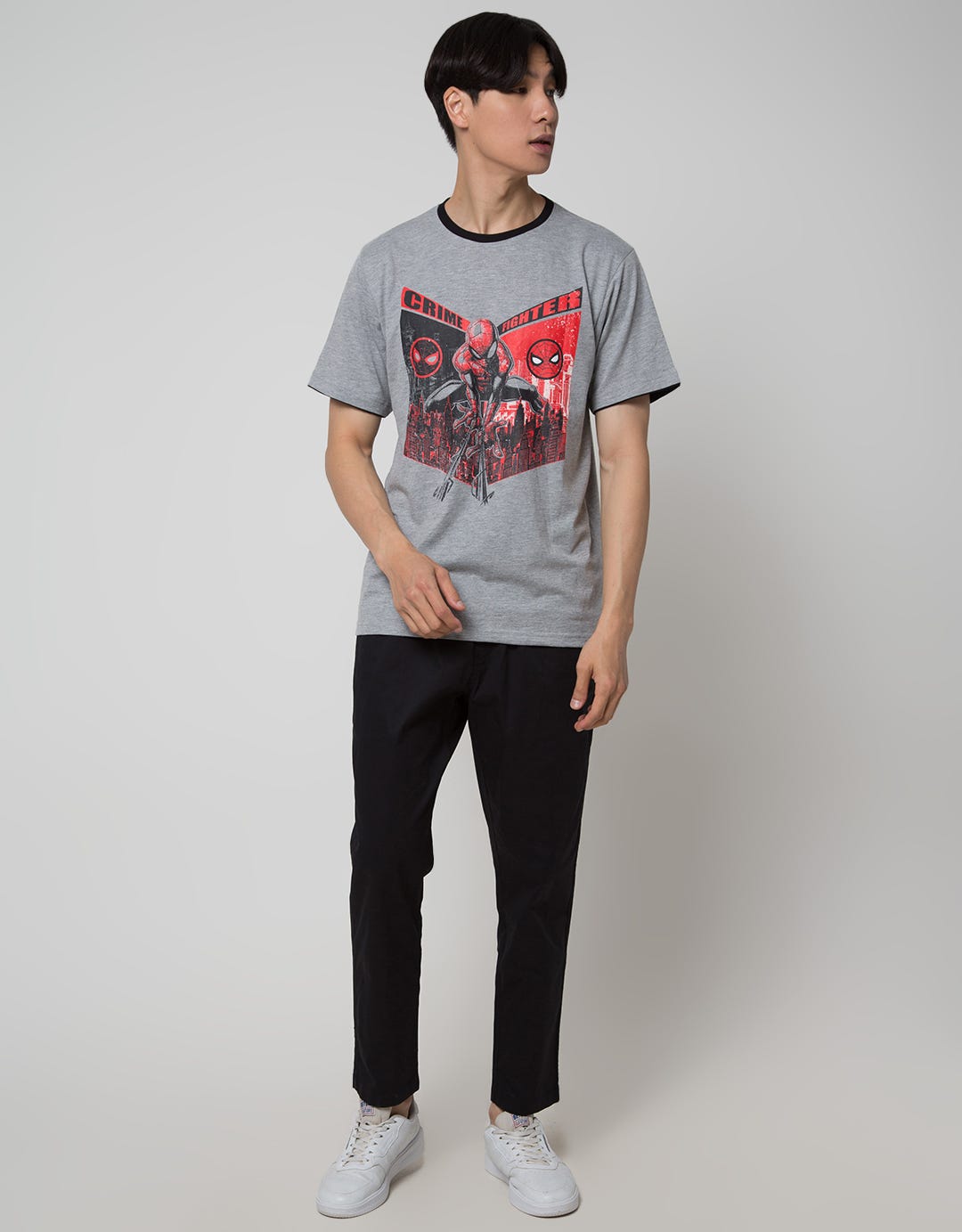 Marvel Spiderman Print Kaos Pria