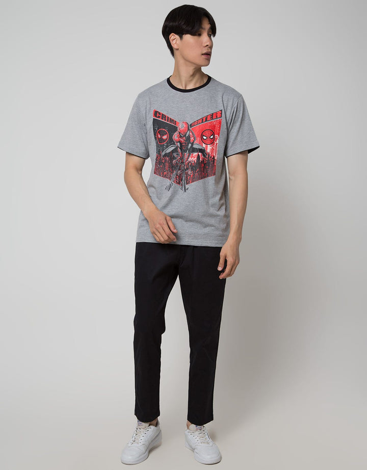 Marvel Spiderman Print Kaos Pria