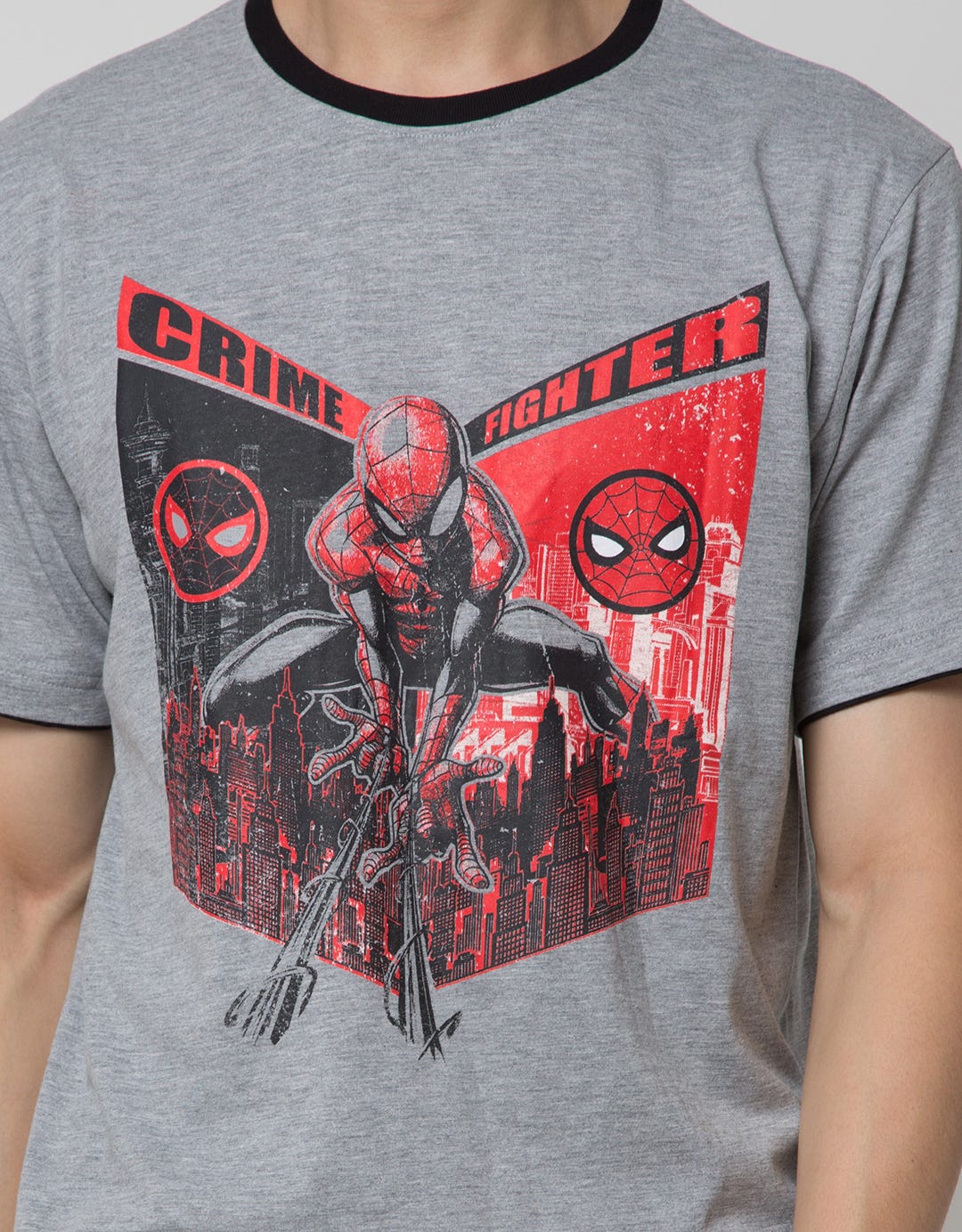Marvel Spiderman Print Kaos Pria
