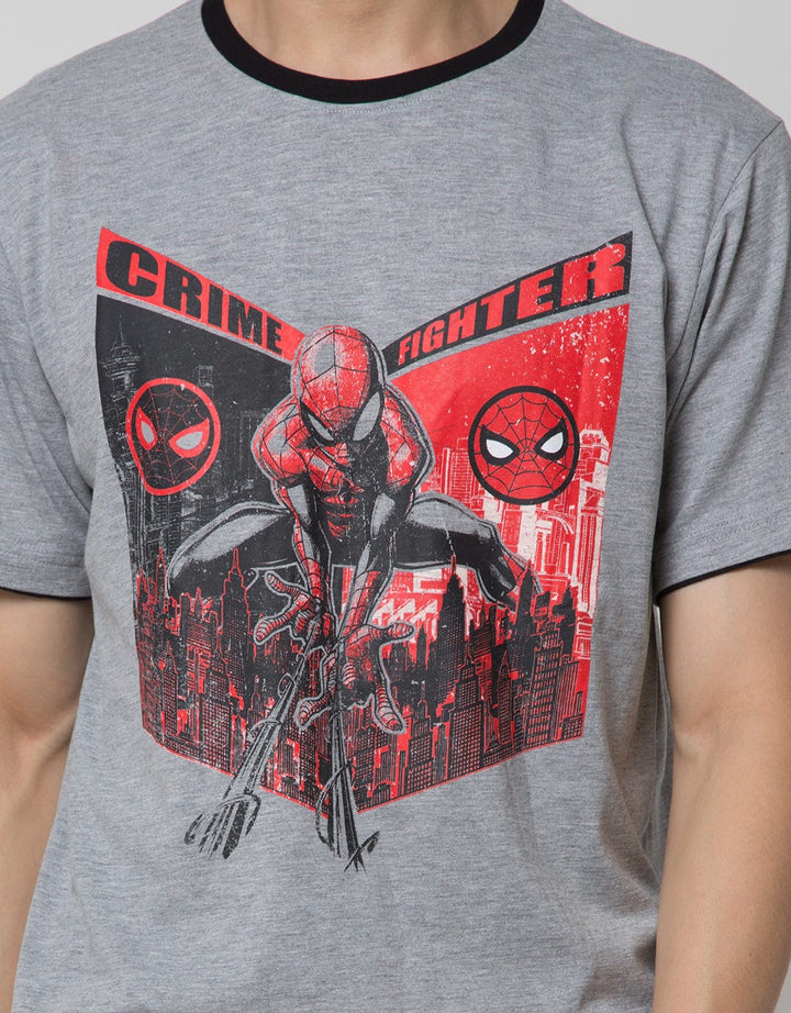 Marvel Spiderman Print Kaos Pria