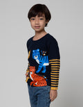 Little M Long Sleeve T-Shirt Dobel Sleeve Animal Bordir