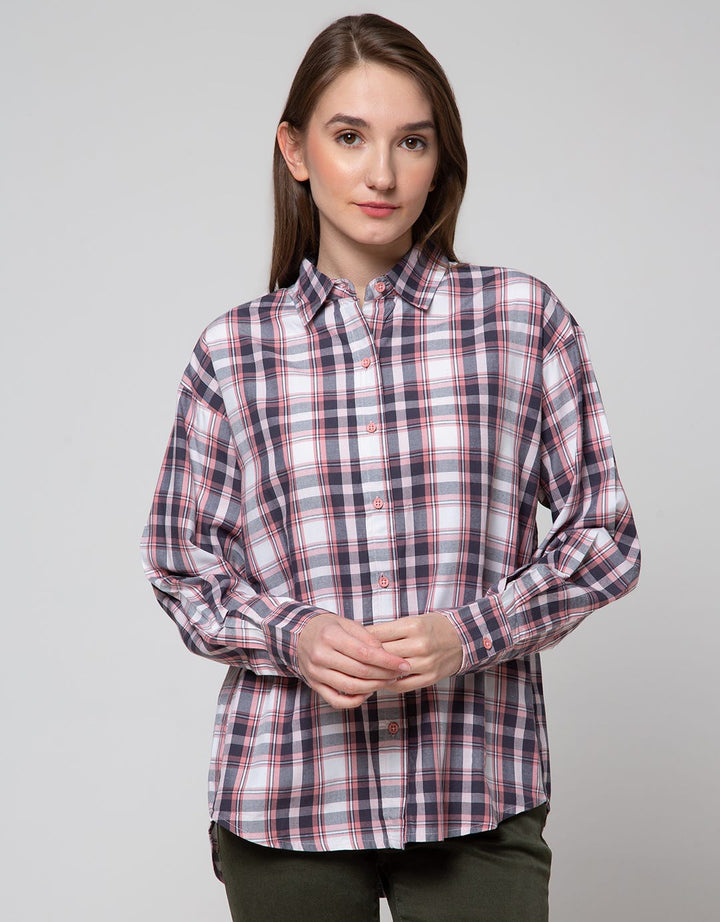 Nevada Long Sleeve Shirt Check Rayon