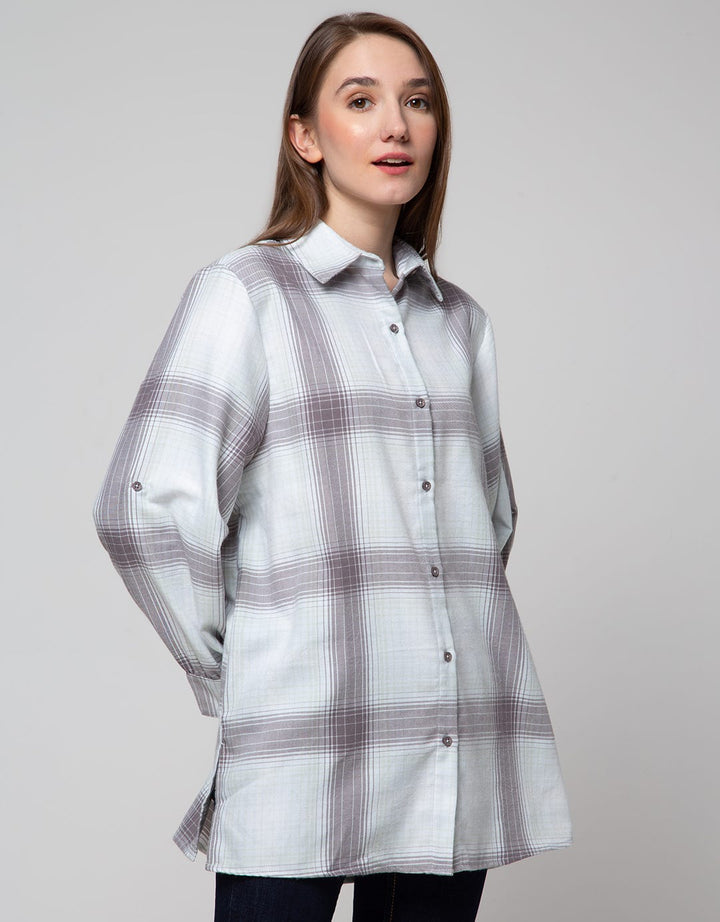 Nevada Long Sleeve Shirt Check Long Cotton Twill