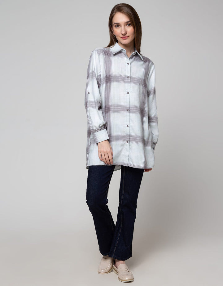 Nevada Long Sleeve Shirt Check Long Cotton Twill